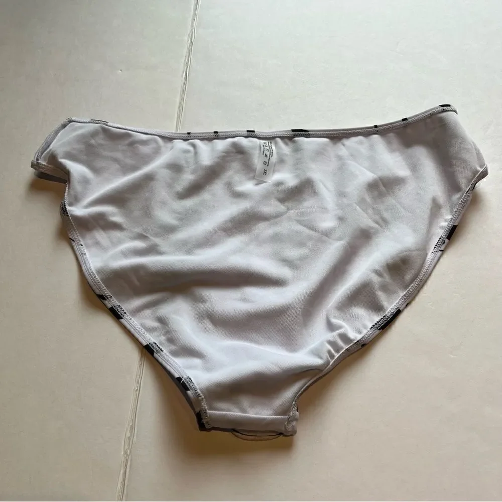 Shein Women's Swim Bikini Bottom 3XL White with long black marks